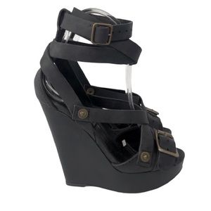 Burberry leather wedges